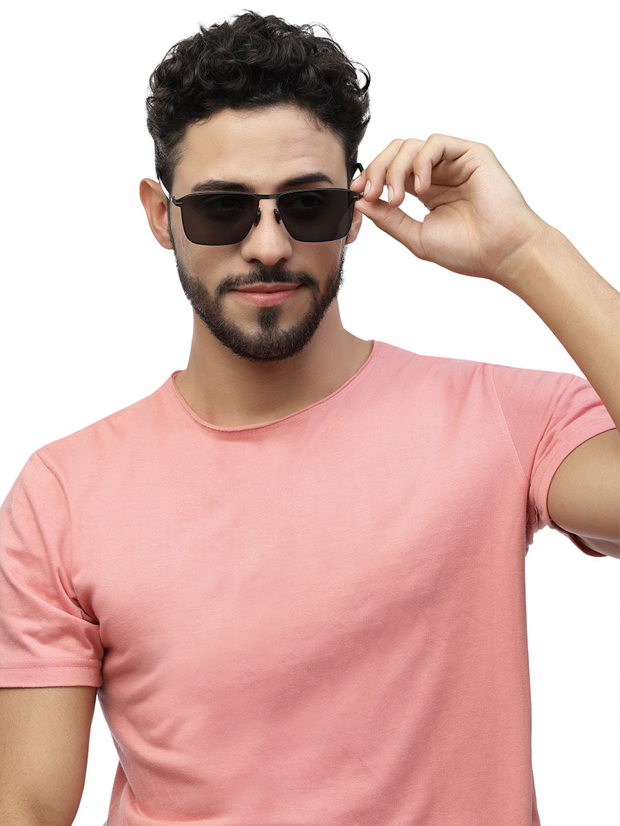 Zenith UV400 Titanium Large Black Polarized Goggles for Men with Grey Temple