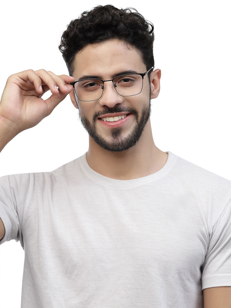 ZENITH TITANIUM BLACK RECTANGLE SPECS FOR MEN