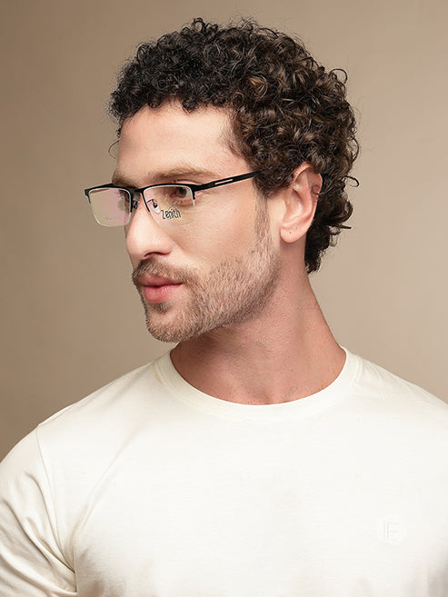 Zenith Titanium Half-Rimmed Black Frame