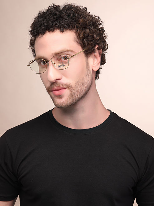 Zenith Titanium Gold Square Spectacles