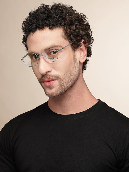 Zenith Titanium Silver Square Spectacles