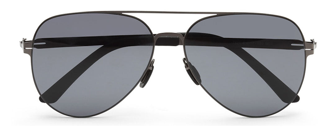 Zenith UV400 Titanium black aviator polarized large unisex sunglasses