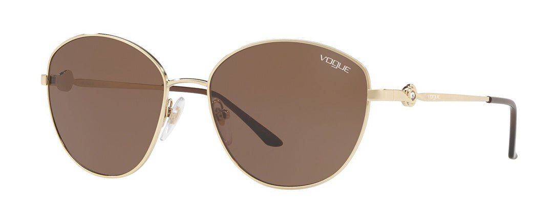 Vogue Eyewear Sun Irregular Gold Frame Brown Lens UV Protected
