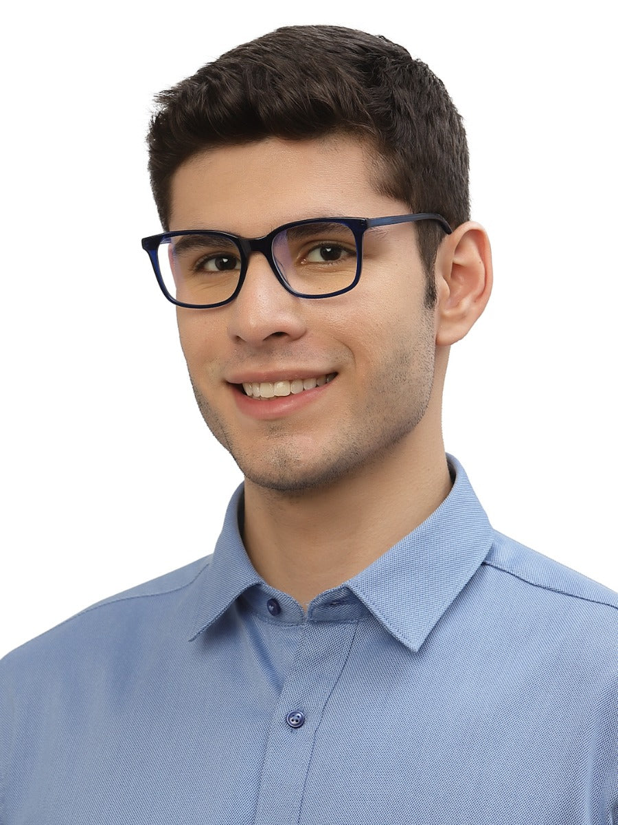 Blue Squared Shape Acetate Eyeglasses Frames for Men & Women