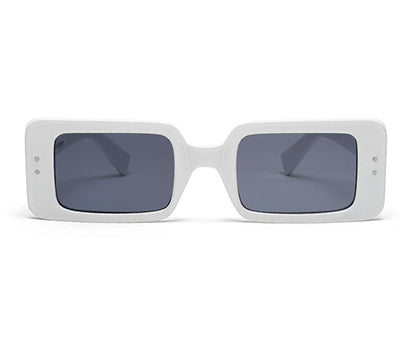 White Rectangular Vintage UV Protected Sunglass for Women