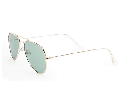 Golden Aviator Style full Rim Metal Sunglasses