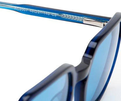 UV400 Blue Square Shaped Acetate Sunglasses