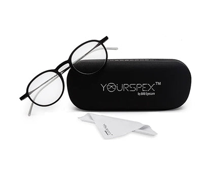 Black Oval Full Rim Metal Frame - Reading Eyeglasses
