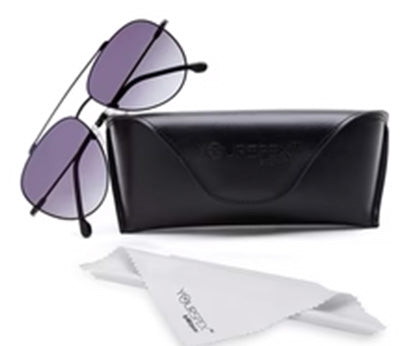 Black Aviator Full Rim Metal Sunglasses