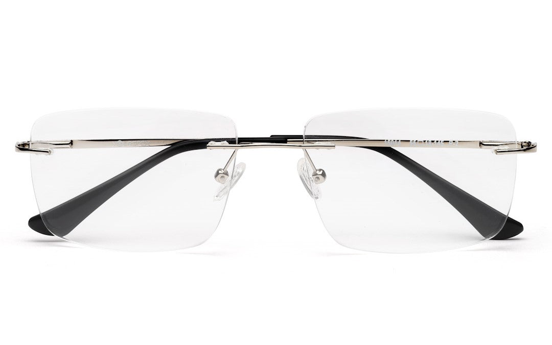 Rimless Silver Rectangle Spectacles Frames