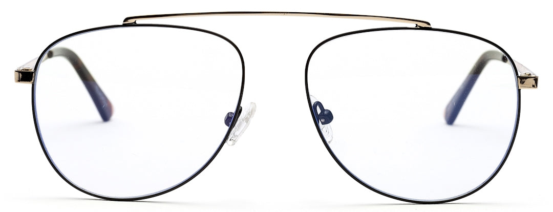 Black Gold Aviator Eyeglasses for Men