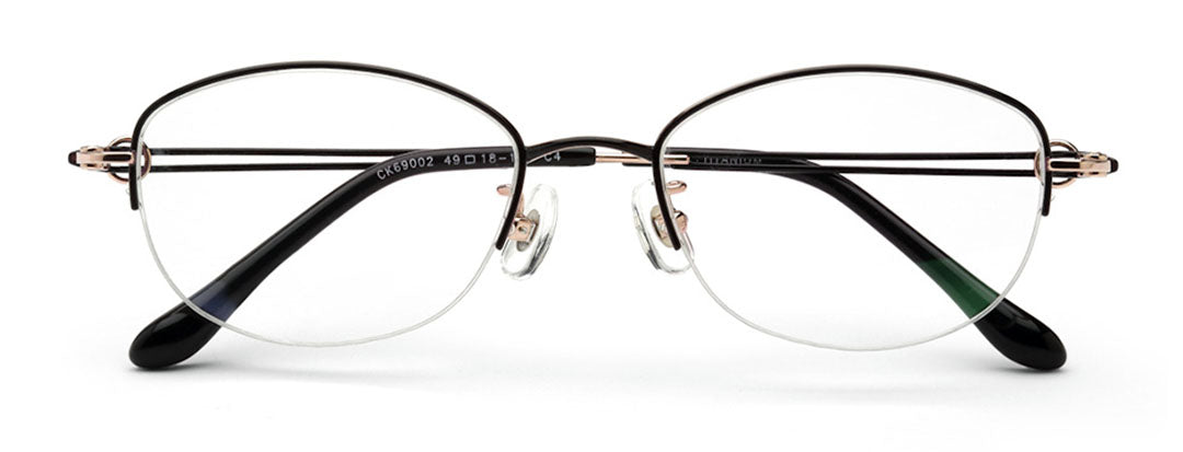 Zenith Titanium Half Rim Cateye Oval Specs Frame for Women
