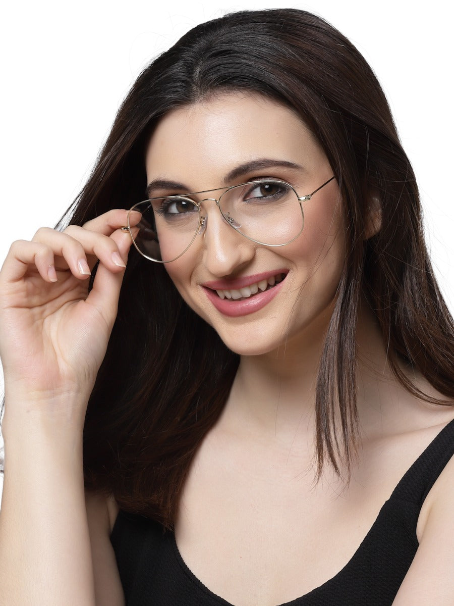 Gold Aviator Unisex Spectacle Frame