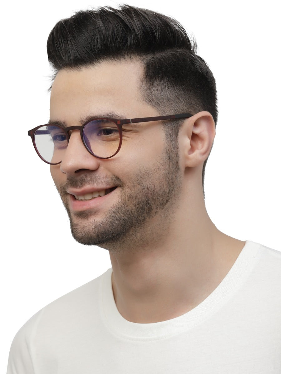 Wine Oval Clip-on Eyeglasses for Men and Women