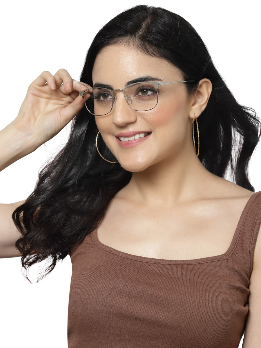 SILVER CLUBMASTER UNISEX EYEGLASSES