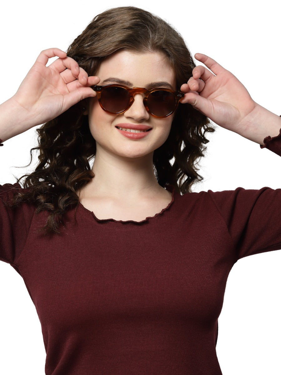 Thick Acetate Clubmaster Sienna Blend Sunglasses