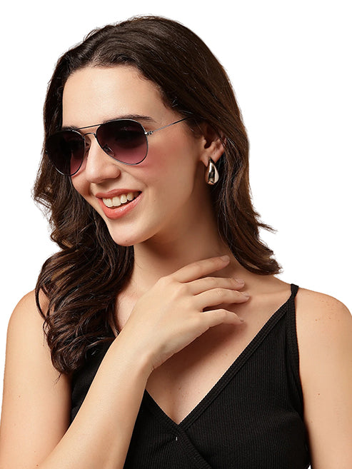 ChromePurple Gradient Aviator Sunglasses