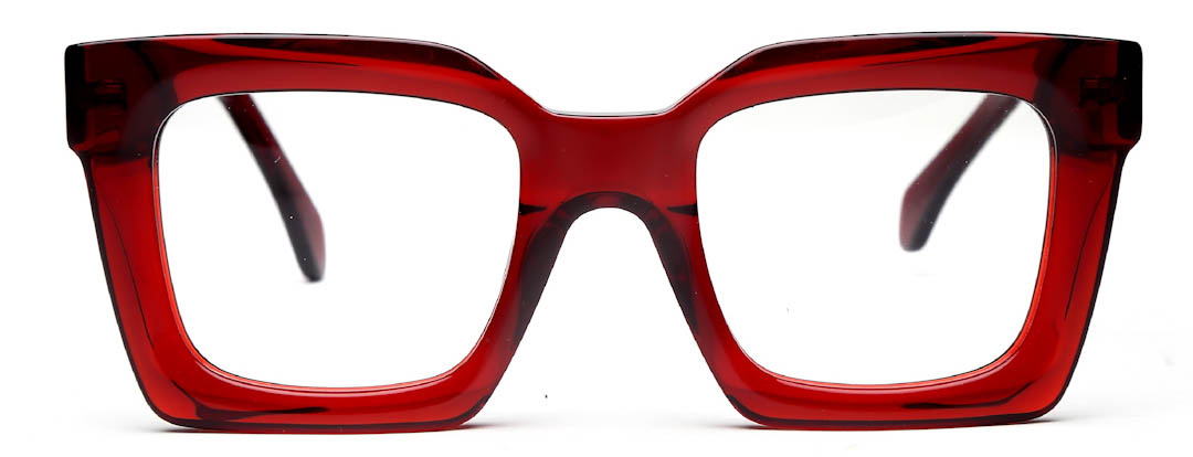 Thick Red Spectacles Frames Square Full Rim Acetate Frame for Men Women