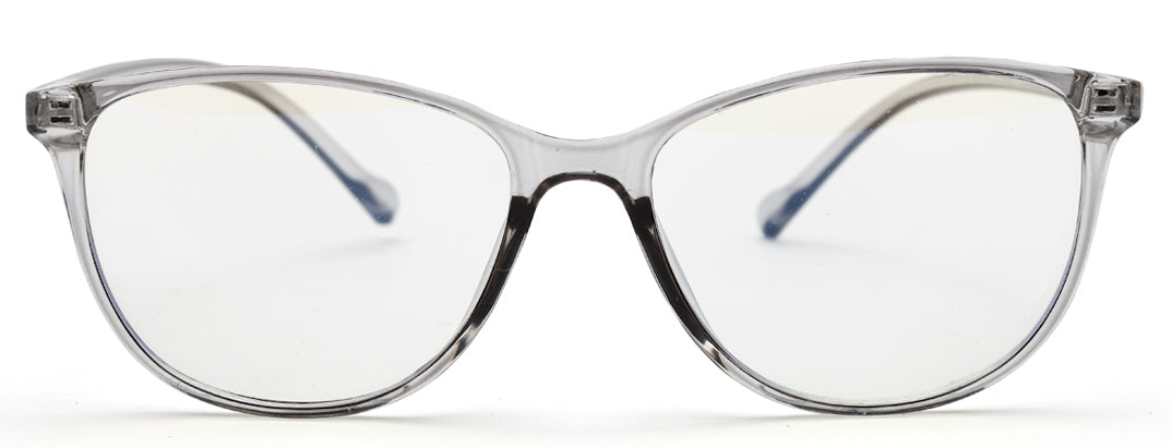 Transparent Grey Cateye Eyeglasses for Women