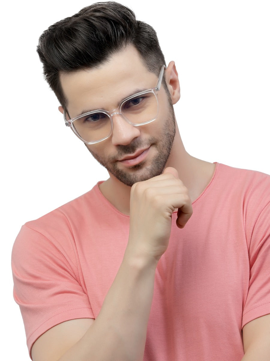 Transparent Large Square Eyeglasses for Men and Women