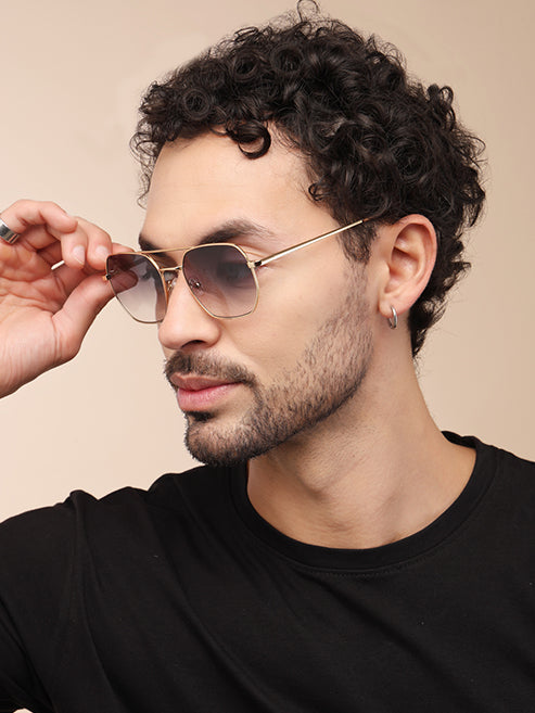 Classic Square Double-Bridge Sunglass