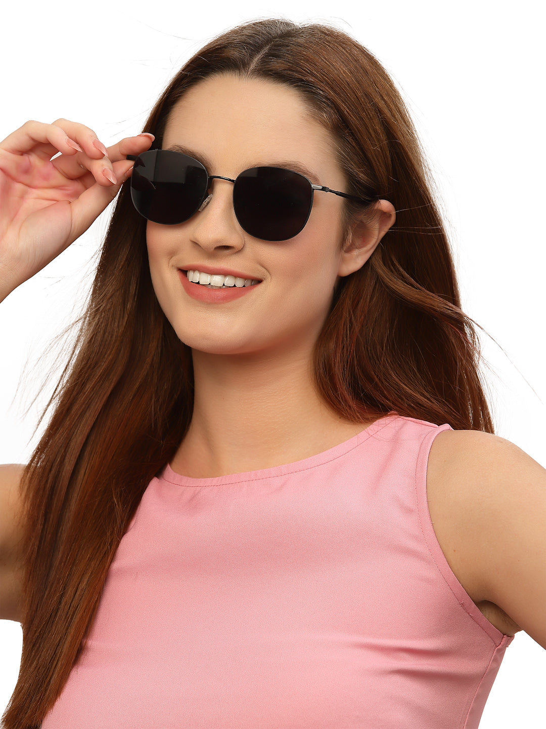 Black Shade Oval Shaped UV Sunglass for Women