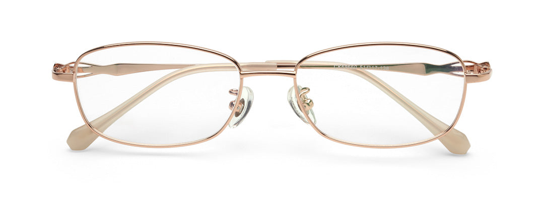 Zenith Titanium Full Rim Rose Gold Metallic Rectangle Frame for Women