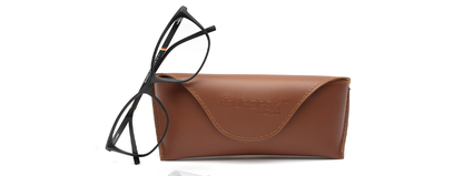 Full Frame Rectangle Matte Black Eyeglass for Women