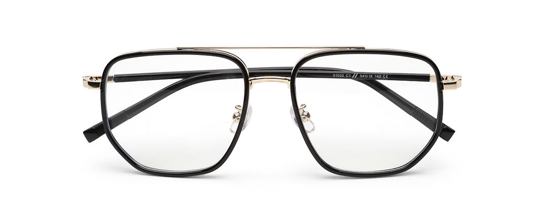 Zenith Titanium Irregular Black & Golden Chasma Frame for Men