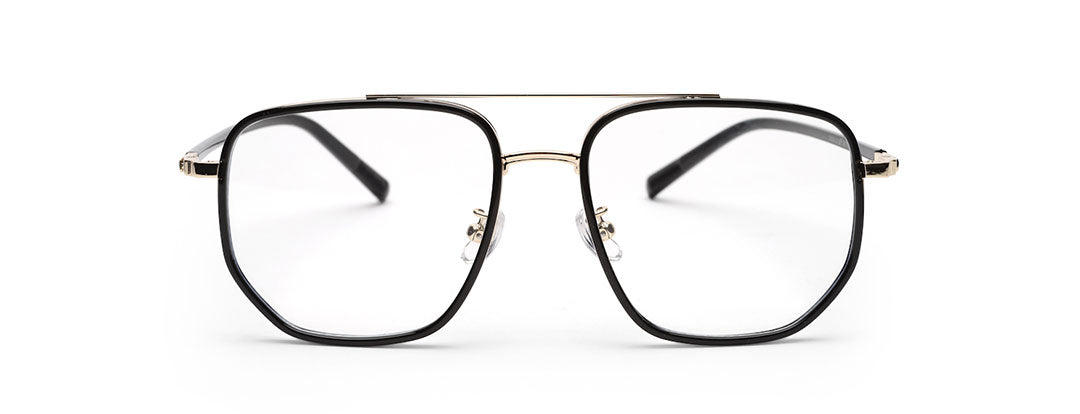 Zenith Titanium Irregular Black & Golden Chasma Frame for Men