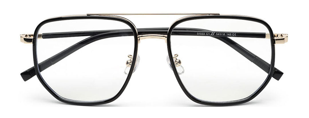 Zenith Titanium Irregular Black & Golden Chasma Frame for Men