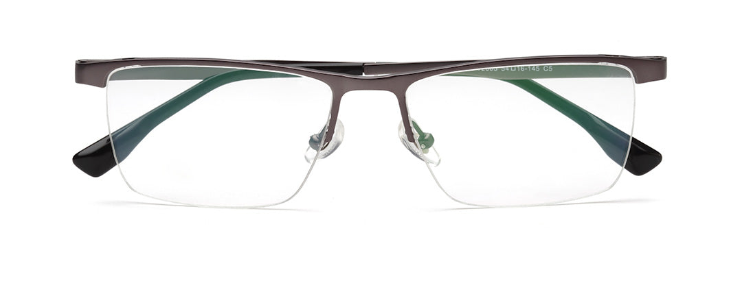 Half Rim Zenith Titanium Grey Glasses for Men