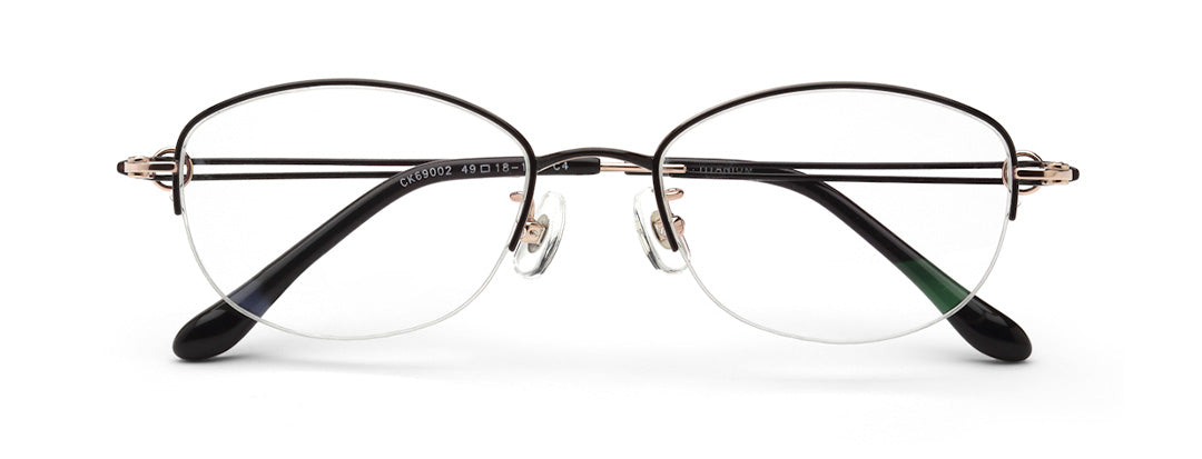 Zenith Titanium Half Rim Cateye Oval Specs Frame for Women