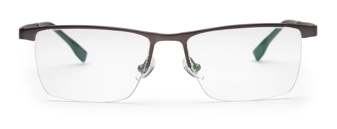 Half Rim Zenith Titanium Grey Glasses for Men