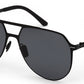 Zenith UV400 Titanium Trendy Large Polarized Black Shades for Men in Aviator Shape