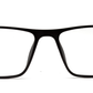 Unisex Rectangular Matte Black and Blue Optical Frame