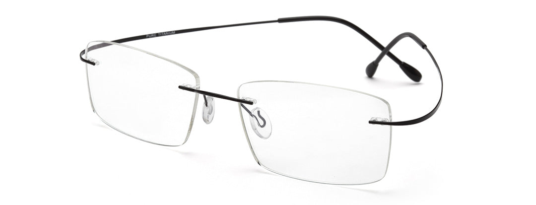 Zenith Titanium Classy Rimless Black Spectacles for Men