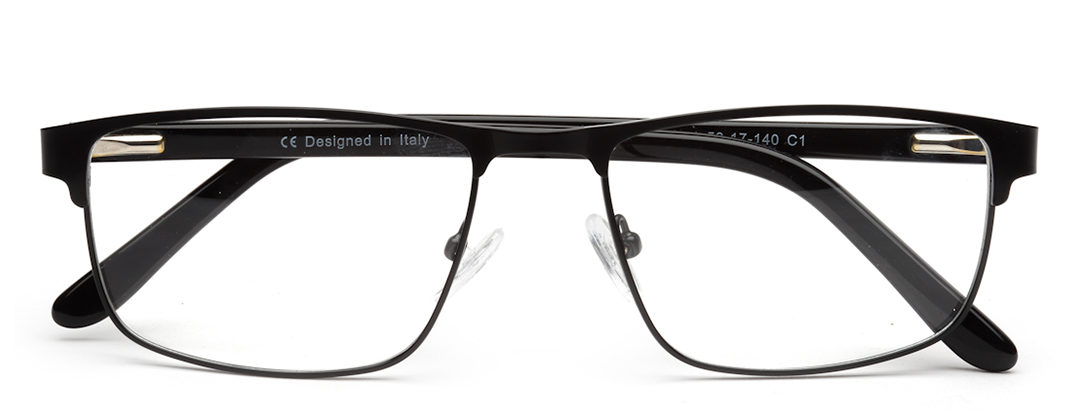 Glossy Black Unisex Specs with Full Rim Rectangle Frame