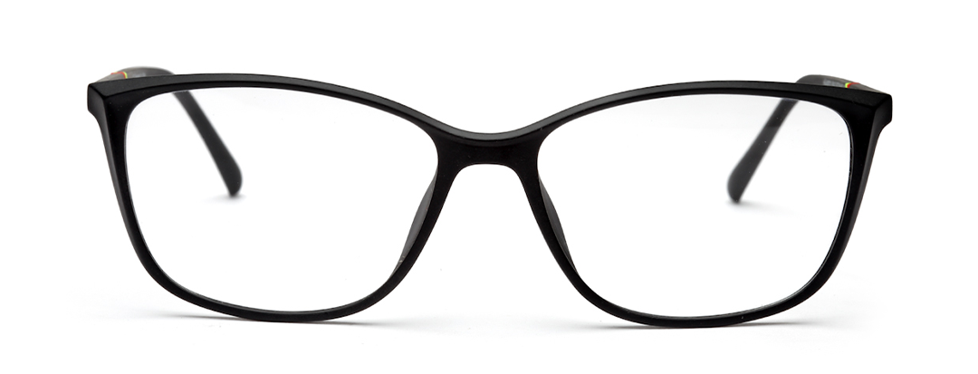 Full Frame Rectangle Matte Black Eyeglass for Women