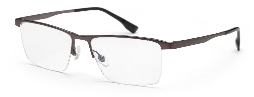 Half Rim Zenith Titanium Grey Glasses for Men