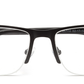 Half Rim Rectangle Thin Gloss Black Frame Glasses for Men