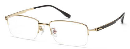 Zenith Titanium Half Rim Golden Unisex Spectacle Frame