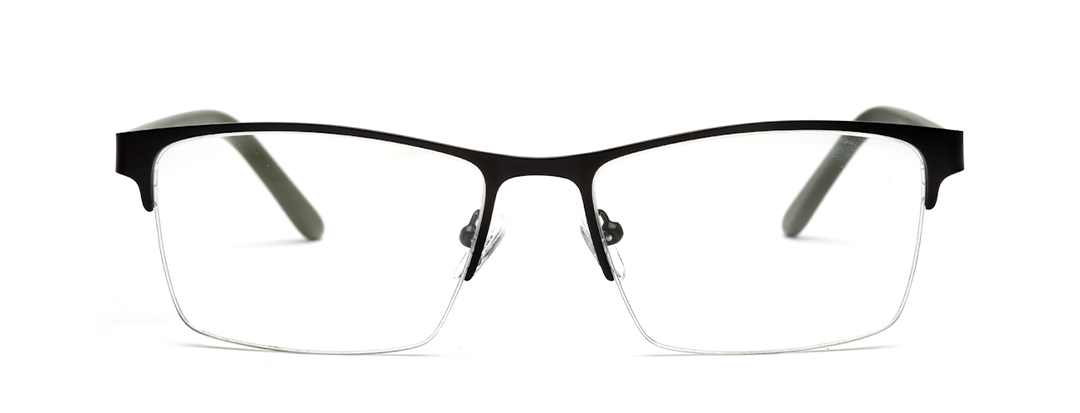 Half Rim Black Unisex Rectangle Large Eyeglass Frames