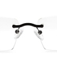 Unisex Rimless Black Rectangle Eyeglasses Frame