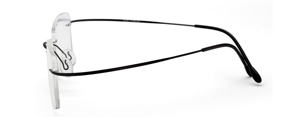 Zenith Titanium Classy Rimless Black Spectacles for Men