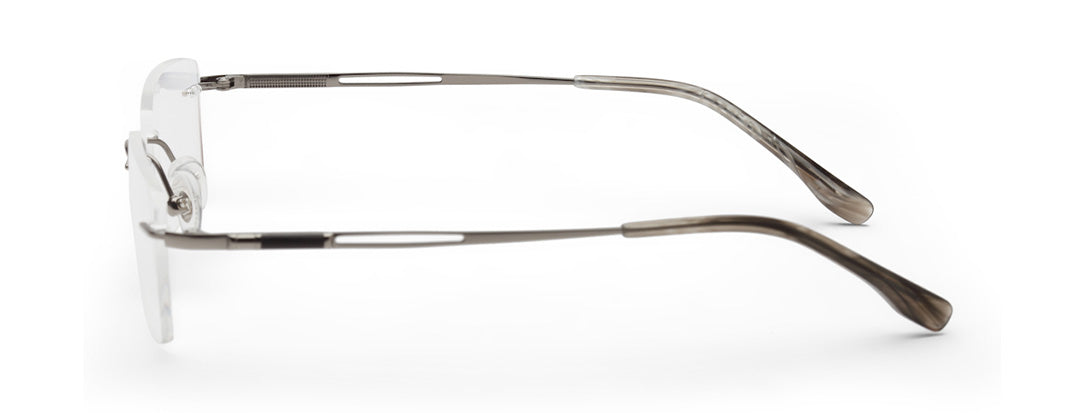 Zenith Titanium Silver RImless Glasses for Men