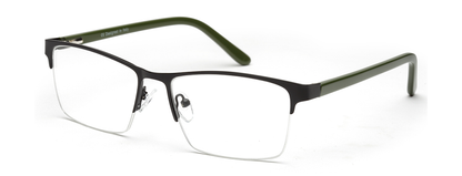 Half Rim Black Unisex Rectangle Large Eyeglass Frames