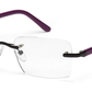 Rimless Unisex Purple Specs Frame for Men and Women