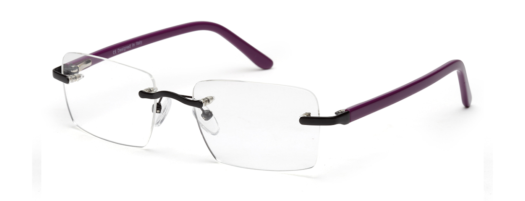 Rimless Unisex Purple Specs Frame for Men and Women