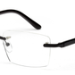 Unisex Rimless Black Rectangle Eyeglasses Frame